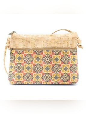 Corkadia Cork Crossbody Bag with Vibrant Multi-Print Design